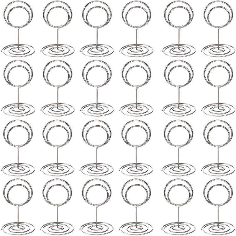 Toncoo 24 Pcs Premium Mini Place Card Holders and 24 Pcs Place Cards, Small Table Card Holder, Cute Table Number Holders, Photo Picture Holders for Centerpieces, Wedding, Party, Birthday - Image 2